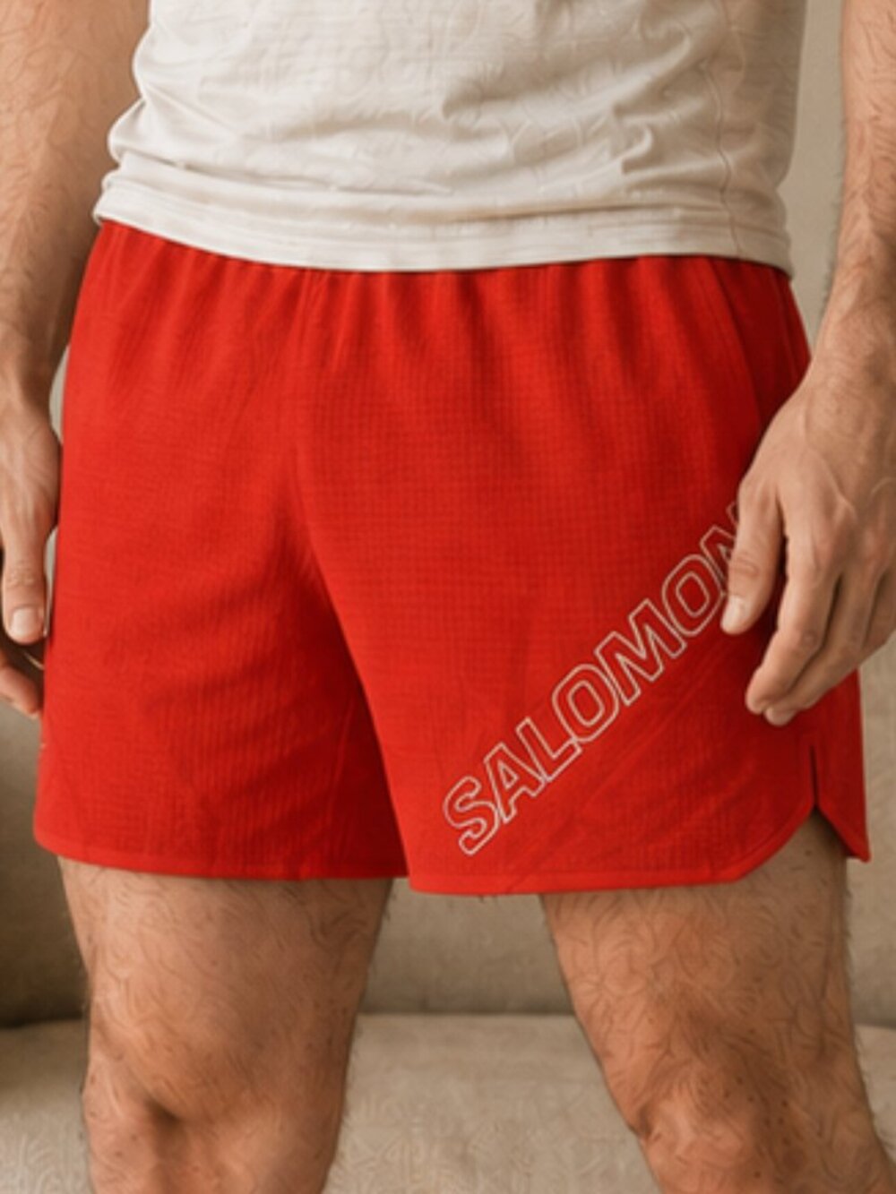 Salomon S/LAB Speed SPL 7” Fiery Red Ultralight Trail Running Shorts Men Size S